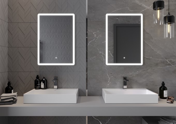 Kylpyhuoneen peilit LED-valaistuksella 60x80cm