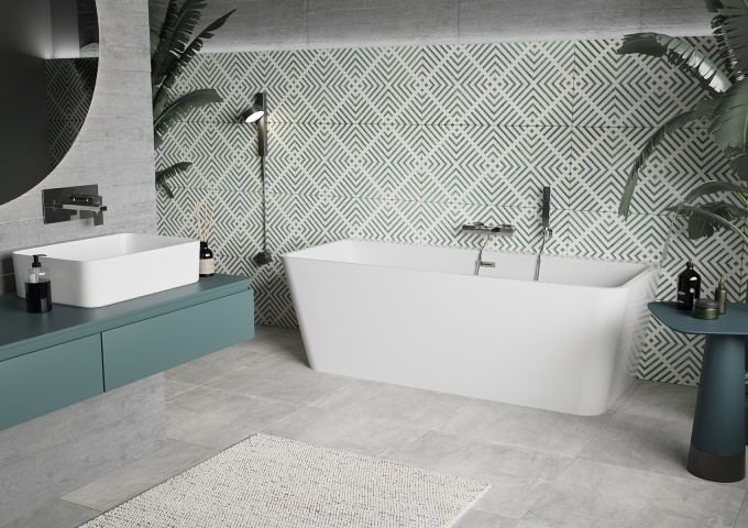 vapaasti seisova seinävastainen amme 170x80 cm