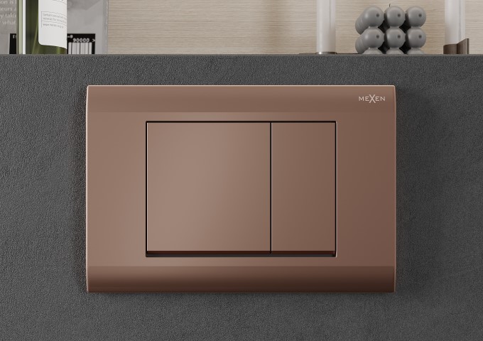 Uppoasennettavat WC-telineet vaaleanpunaisella kultapainikkeella