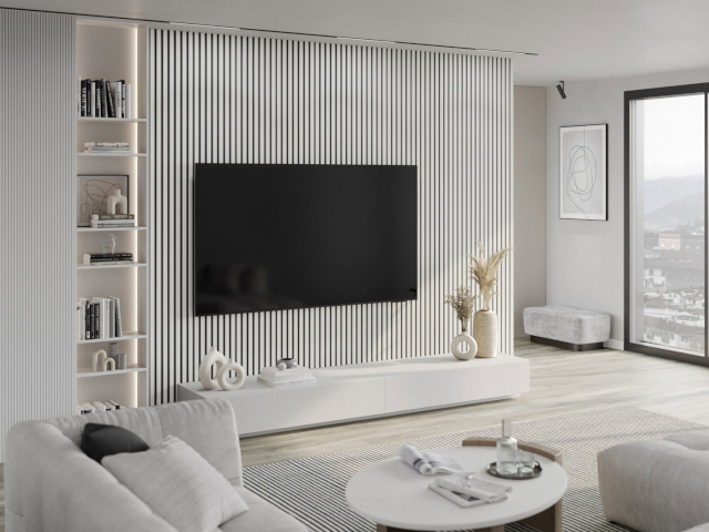 valkoiset lamellit huoneessa