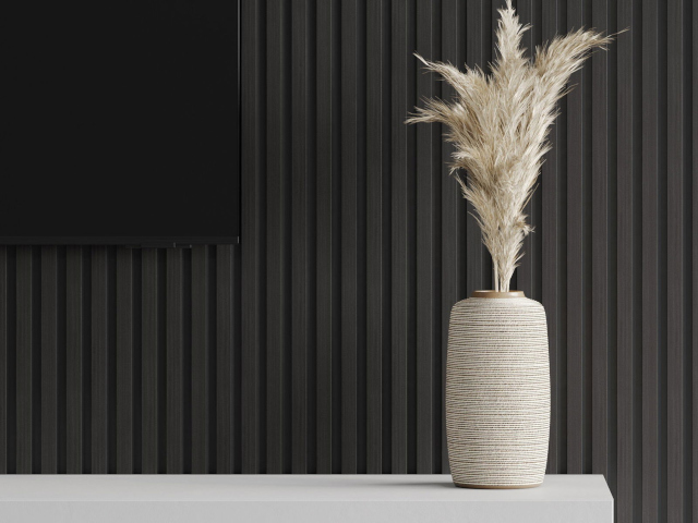 Mustat lamellit huoneessa