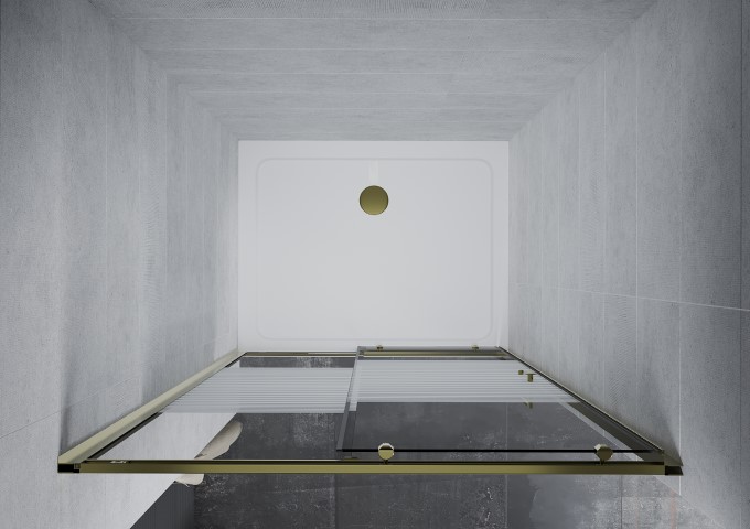 Drzwi prysznicowe złote we wnęce