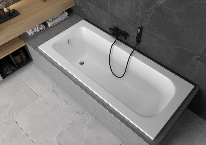 zabudowana wanna akrylowa w łazience
