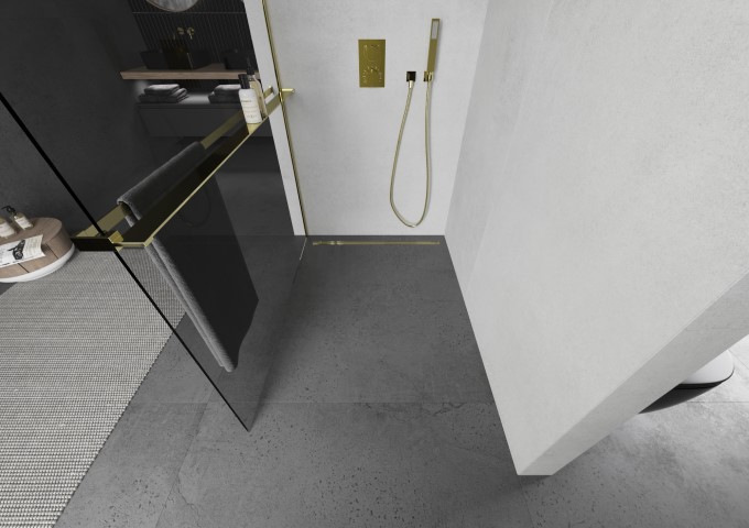 złota ścianka prysznicowa