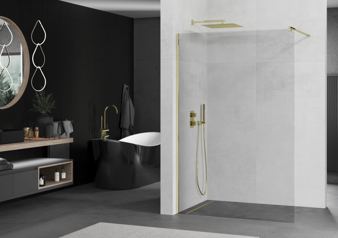 Podtynkowy system prysznicowy w kabinie prysznicowej