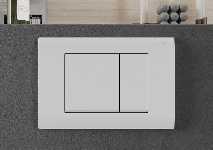 Valkoiset huuhtelupainikkeet