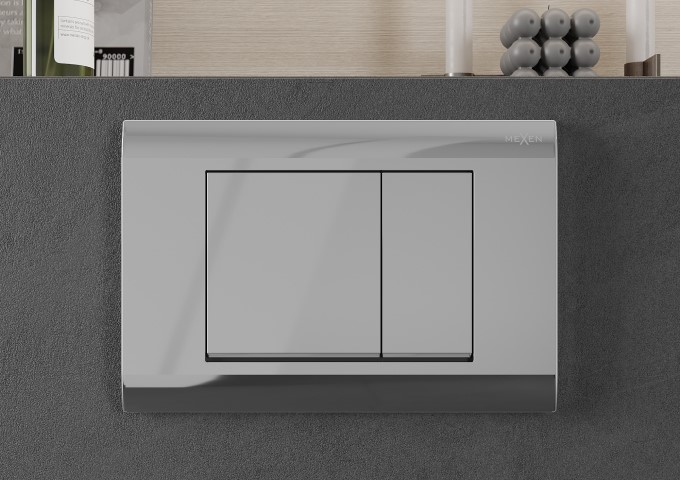 Huuhtelupainikkeet kiiltävä kromi