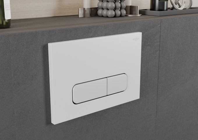 Valkoiset huuhtelupainikkeet