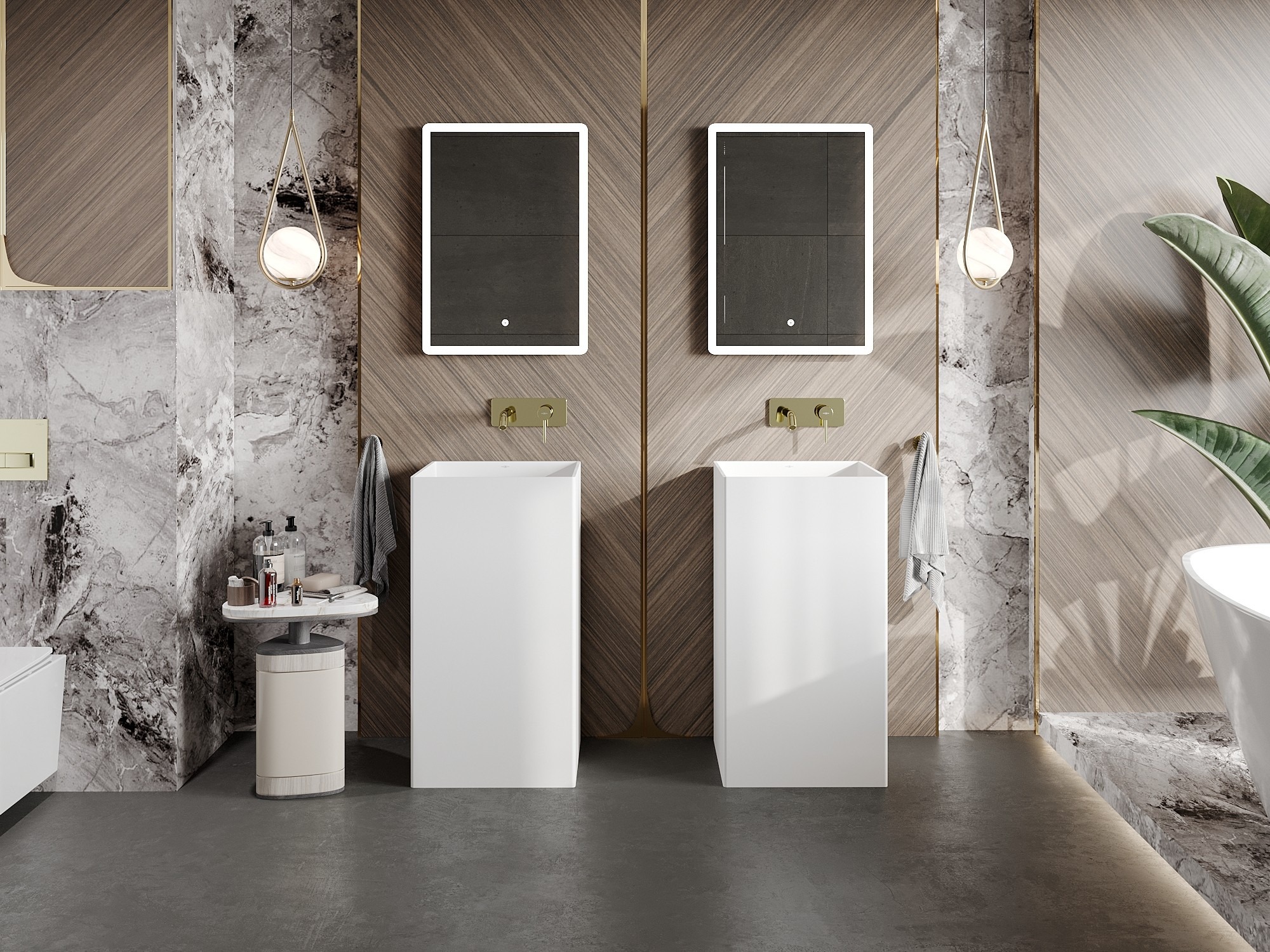 Itämainen kylpyhuone puulla